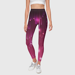 Леггинсы женские Светящиеся розовые линии, цвет: 3D-принт — фото 2