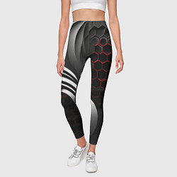 Леггинсы женские Красные плиты и металлические пластины, цвет: 3D-принт — фото 2