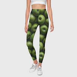 Леггинсы женские Сочная текстура из зеленых яблок, цвет: 3D-принт — фото 2