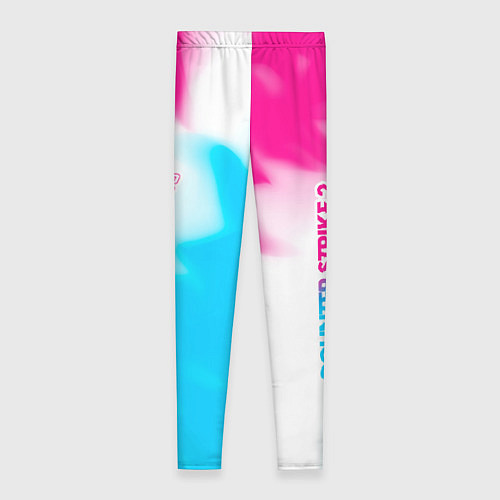 Женские легинсы Counter Strike 2 neon gradient style: надпись, сим / 3D-принт – фото 2