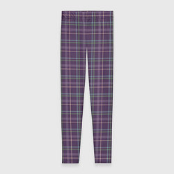 Леггинсы женские Джентльмены Шотландка темно-фиолетовая, цвет: 3D-принт