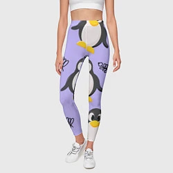 Леггинсы женские Пингвин и веточка, цвет: 3D-принт — фото 2