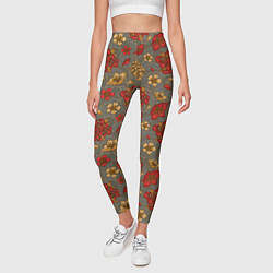 Леггинсы женские Японские цветы-пионы, цвет: 3D-принт — фото 2