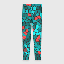 Леггинсы женские Мозаика бирюзовый, цвет: 3D-принт