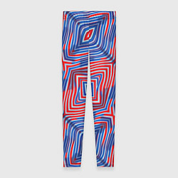 Леггинсы женские Красно-синие абстрактные полосы, цвет: 3D-принт