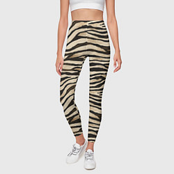 Леггинсы женские Шкура зебры и белого тигра, цвет: 3D-принт — фото 2