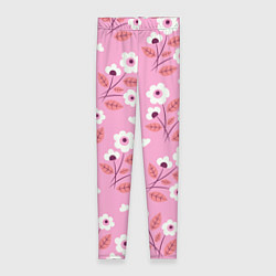 Женские легинсы Flowers on pink