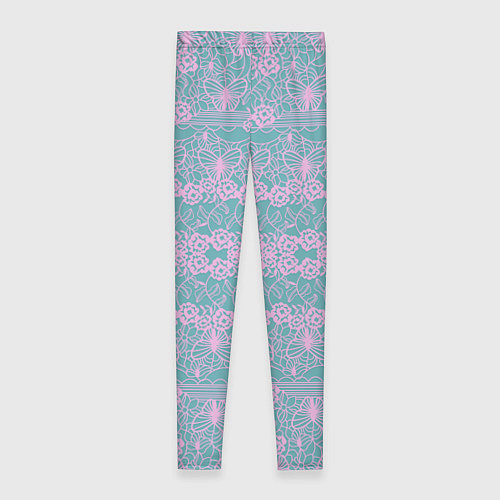 Женские легинсы Voilet flower pattern / 3D-принт – фото 2