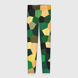 Леггинсы женские Мозаика зелёный, цвет: 3D-принт