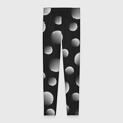 Леггинсы женские Шары в полоску на черном фоне, цвет: 3D-принт