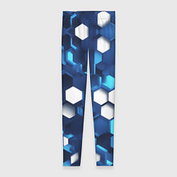 Женские легинсы Cyber hexagon Blue