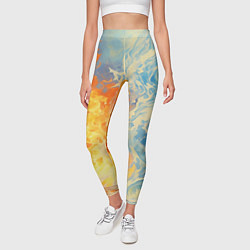 Леггинсы женские Вода и пламя абстракция, цвет: 3D-принт — фото 2