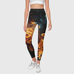 Леггинсы женские Пламя огня фон, цвет: 3D-принт — фото 2