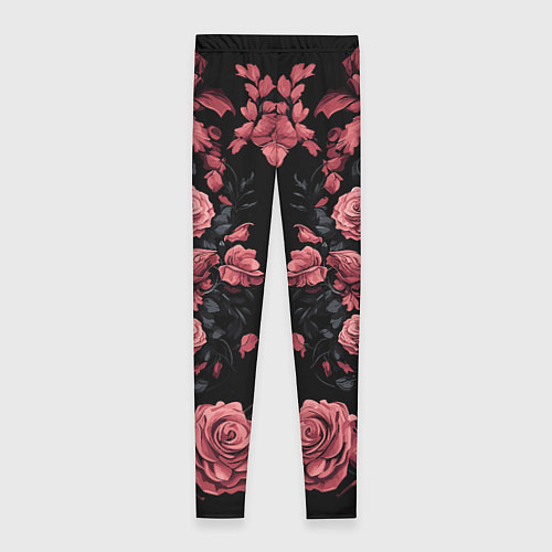 Женские легинсы И череп и розы / 3D-принт – фото 2