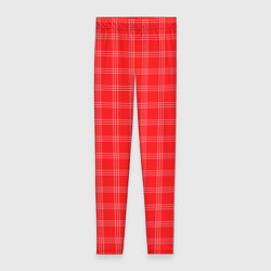 Леггинсы женские Красный клетчатый паттерн, цвет: 3D-принт