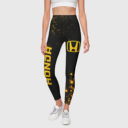 Леггинсы женские Honda - gold gradient: надпись, символ, цвет: 3D-принт — фото 2
