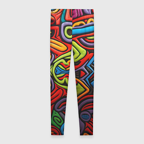 Женские легинсы Разноцветный узор в стиле абстракционизм / 3D-принт – фото 2