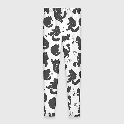 Женские легинсы Эмоциональные черно-белые коты / 3D-принт – фото 2
