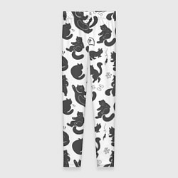 Женские легинсы Эмоциональные черно-белые коты