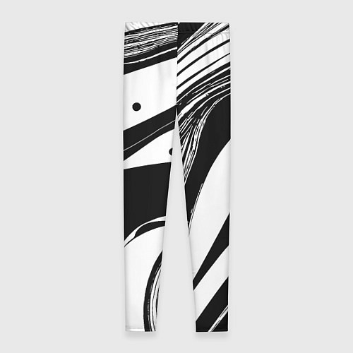 Женские легинсы Abstract black and white composition / 3D-принт – фото 2
