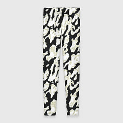 Леггинсы женские Размытый пятнистый чёрно-белый, цвет: 3D-принт