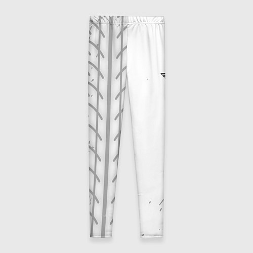 Женские легинсы Mini speed на светлом фоне со следами шин по-верти / 3D-принт – фото 2