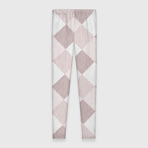 Женские легинсы Геометрический светло коричневый узор квадраты / 3D-принт – фото 2