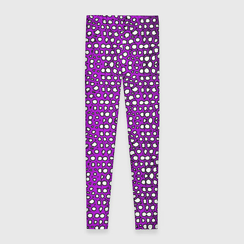 Женские легинсы Белые пузырьки на фиолетовом фоне / 3D-принт – фото 2