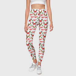 Леггинсы женские Новогодний гном с рогами, цвет: 3D-принт — фото 2