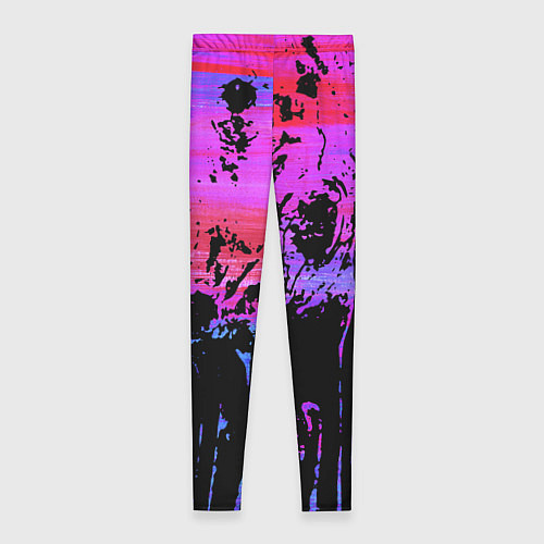 Женские легинсы Розово синий сочный гранж / 3D-принт – фото 2