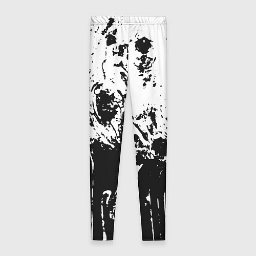 Женские легинсы Черно-белая абстракция гранж / 3D-принт – фото 2
