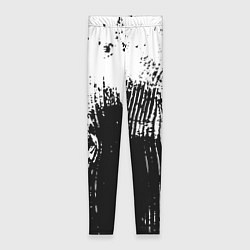 Женские легинсы Черно-белая абстракция гранж