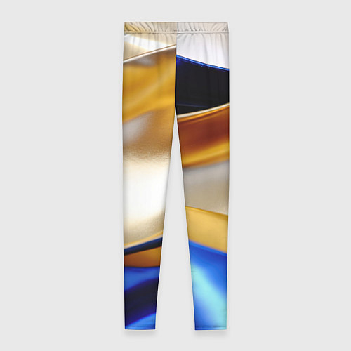 Женские легинсы Белая желтая синяя абстракция / 3D-принт – фото 2