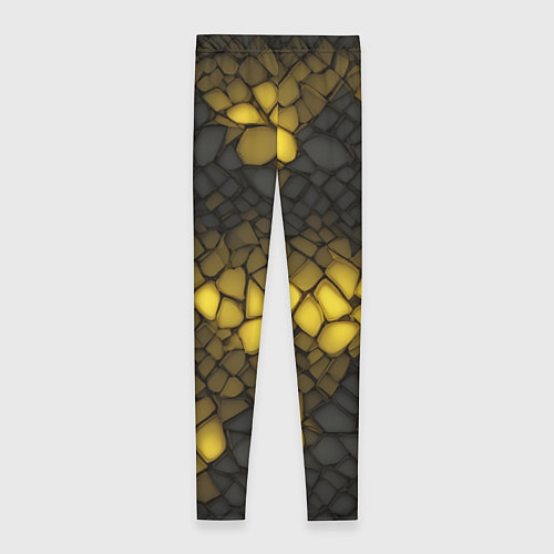 Женские легинсы Жёлтый трескающийся камень / 3D-принт – фото 2