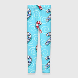 Женские легинсы Новогодний леденец трость