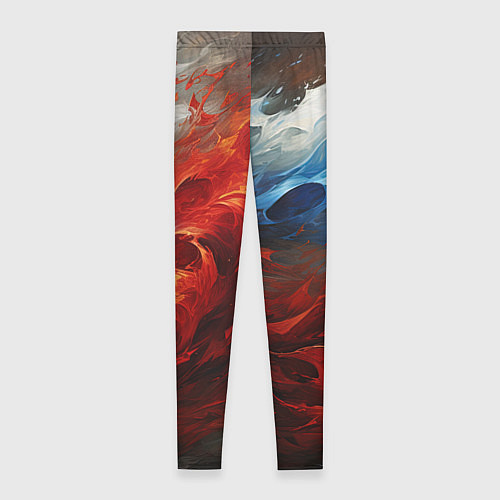 Женские легинсы Абстрактный белый синий красный дым / 3D-принт – фото 2