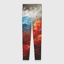 Женские легинсы Абстрактный белый синий красный дым