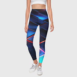 Леггинсы женские Синие абстрактные плиты, цвет: 3D-принт — фото 2