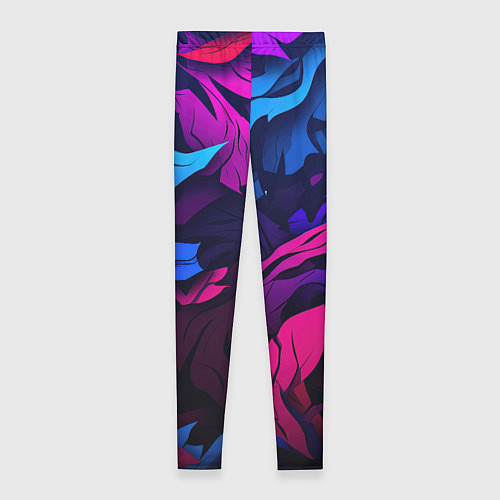 Женские легинсы Синие и фиолетовые яркие краски / 3D-принт – фото 2