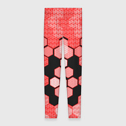 Леггинсы женские Красная кибер броня hexagons, цвет: 3D-принт