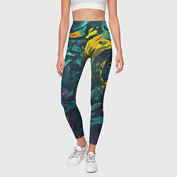 Леггинсы женские Абстрактный камуфляж в кислотных абстрактных пятна, цвет: 3D-принт — фото 2