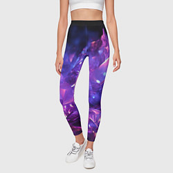 Леггинсы женские Синяя фиолетовая прозрачная абстракция, цвет: 3D-принт — фото 2