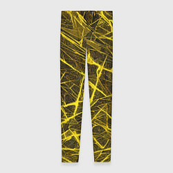 Леггинсы женские Жёлтая паутина на чёрном фоне, цвет: 3D-принт