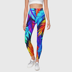 Леггинсы женские Яркие перья птицы колибри, цвет: 3D-принт — фото 2