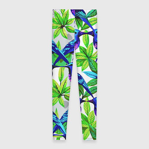 Женские легинсы Паттерн маленькое синее колибри / 3D-принт – фото 2