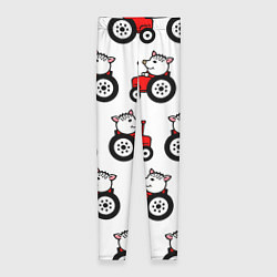 Женские легинсы Поросенок Пётр на красном тракторе