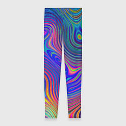 Леггинсы женские Яркая абстракция волнистых линий, цвет: 3D-принт