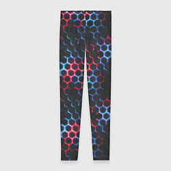 Женские легинсы Неоновая стальная броня красный и синий
