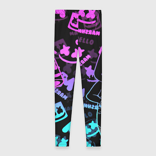 Женские легинсы Marshmello neon pattern / 3D-принт – фото 2
