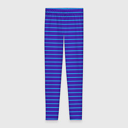 Леггинсы женские Неоновые линии циан на темно синем, цвет: 3D-принт